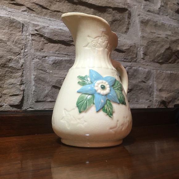 Lovely Hull Water Pitcher Vase Vintage Blue Star Flower, Ewer/Pitcher/ Vase USA - Picture 2 of 11